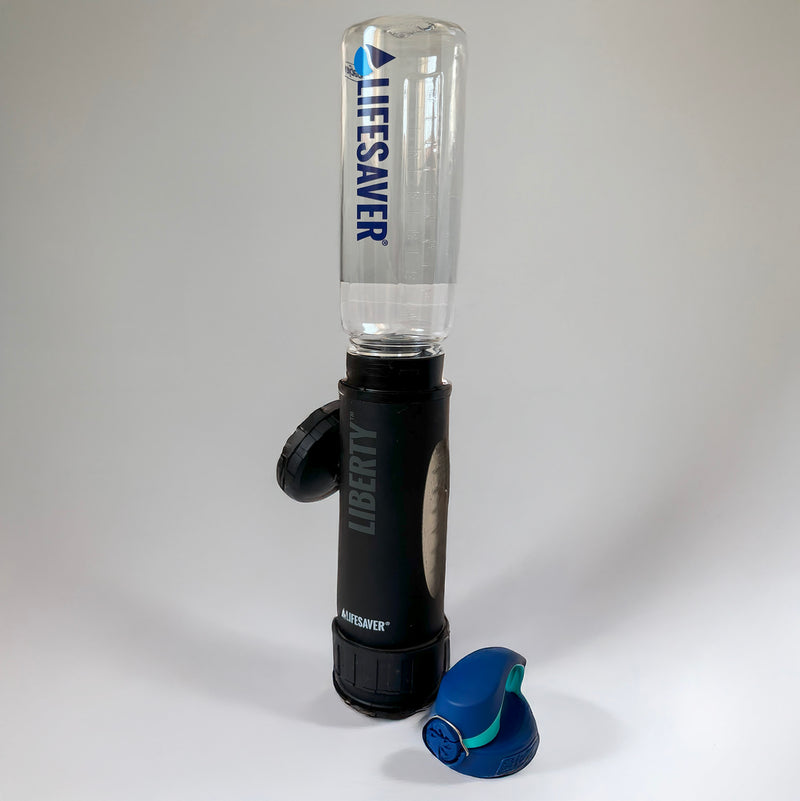 Load image into Gallery viewer, A LifeSaver Nalgene bottle shown with a LifeSaver Liberty