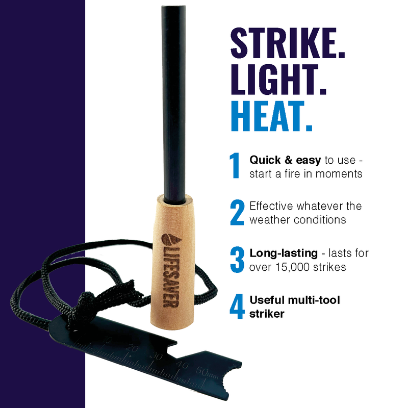 Load image into Gallery viewer, Benefits of the LifeSaver Fire Starter