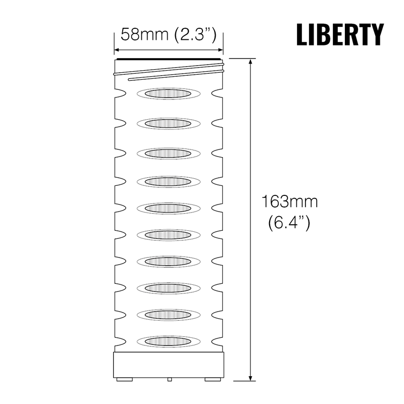 Carica immagine in Galleria Viewer, Graphic showing the dimensions of a Liberty Filter Cartridge
